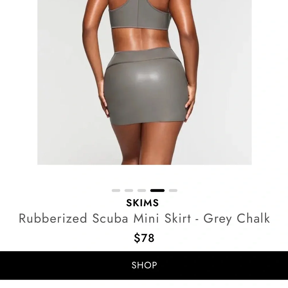 SKIMS ❤️‍🔥 GREY RUBBERIZED SWIM SKIRT NWT SIZE MEDIUM